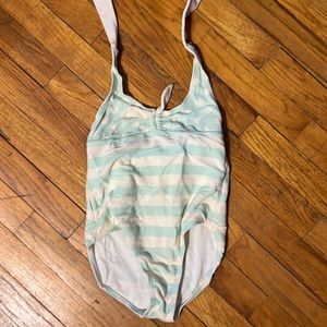 Gymboree blue and white one piece bathing suit size 8